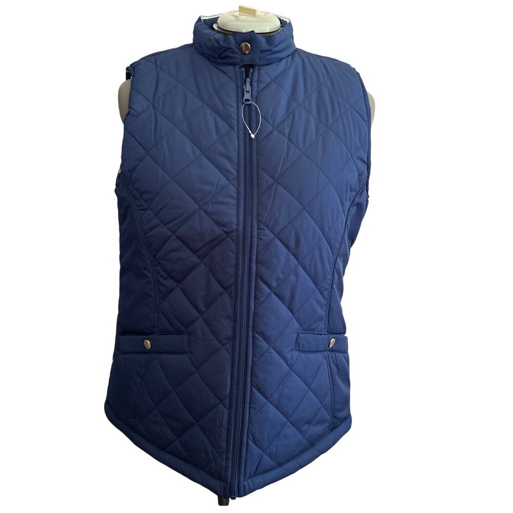 Reversible Princess Cruises Quilted Puffer Vest M Navy & White Stripes